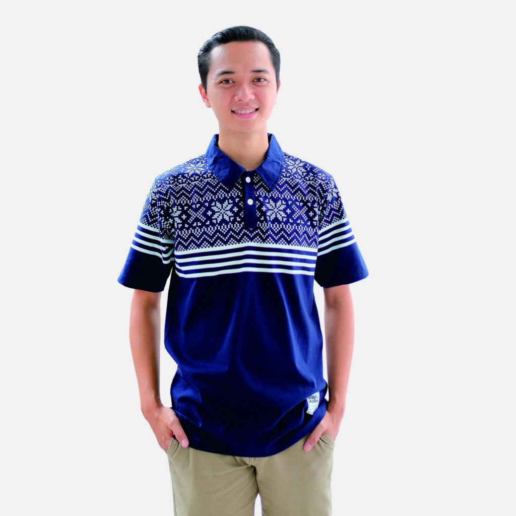 Atasan Pria Dewasa Berkerah Bahan Kaos Combed 24s Shafamarwa 83 Navy 1 NBG